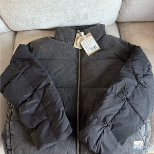 Gray and Black Puffer Jacket